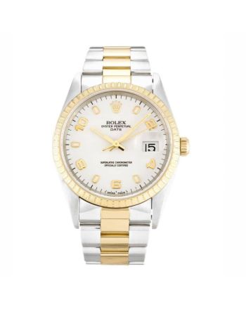 Rolex Oyster Perpetual Date White 15223 Unisex 34MM